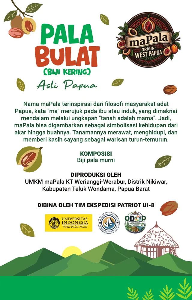 Label belakang Pala Bulat maPala